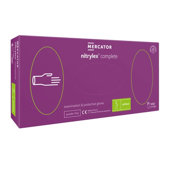Nitriilikäsineet S violetit Mercator Nitrylex Complete 100 kpl