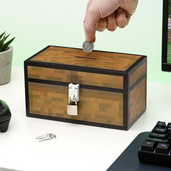 Sparegris Skattekiste med nøgle - Minecraft