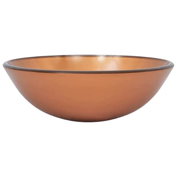 vidaXL Handfat med kran och propp, brons, härdat glas