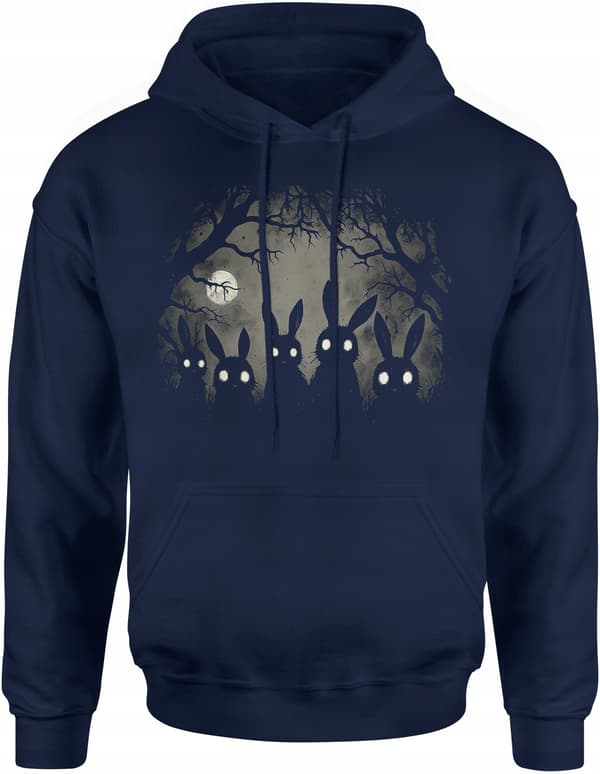 ROLIG HERRSWEATSHIRT MED TRYCK HORROR HALLOWEEN DARK RABBIT GOTHIC M