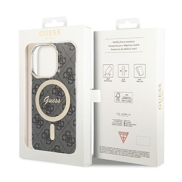 Guess 4G MagSafe - iPhone 15 Pro -kotelo (musta)