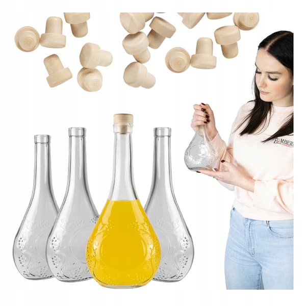 30x Glasflaskor med Druvor 500ml Flaska för Likör, Vin, Juice 0,5l