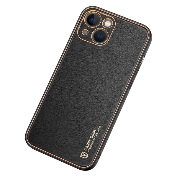 Dux Ducis Yolo iPhone 14 Plus cover elegant kunstlædercover sort