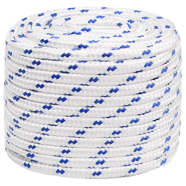 vidaXL Segelrep, Vit, 16 mm, 100 m, Polypropylen