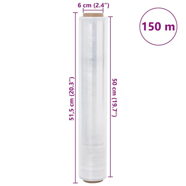 vidaXL Sträckfilm 2 st Transparent 30 μm 50 cm x 150 m