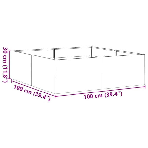 vidaXL Blomkruka vit 100x100x30 cm stål