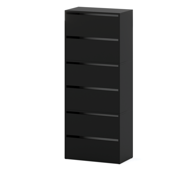 Högt svart skoskåp 150 cm - modern