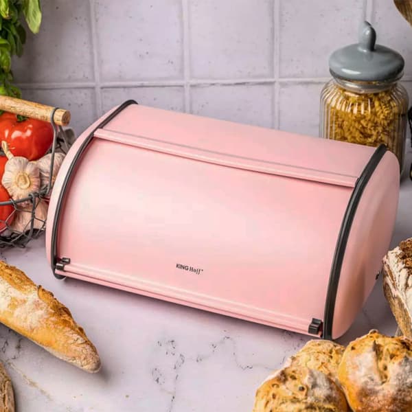 KINGHOFF KH-1756 TERÄKSINEN LEIPÄLAATIKKO, pinkki
