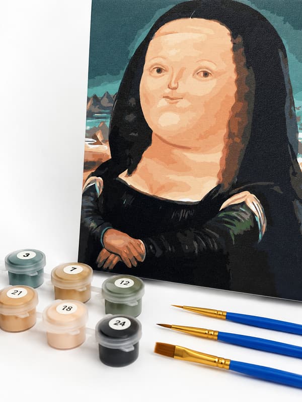 Maleri efter tal med ramme Billeder til maleri - Tykke Mona Lisa 40x50 cm