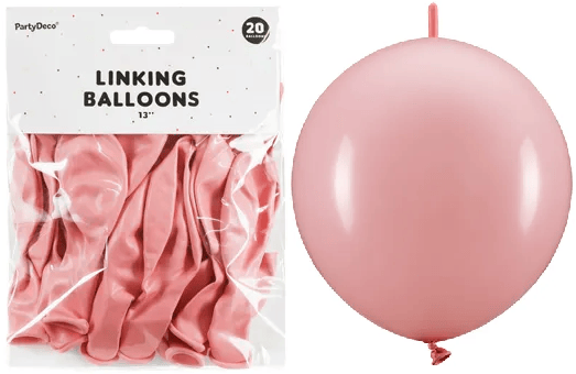 Balloner med forbindelse 33 cm lyserød 20 stk.