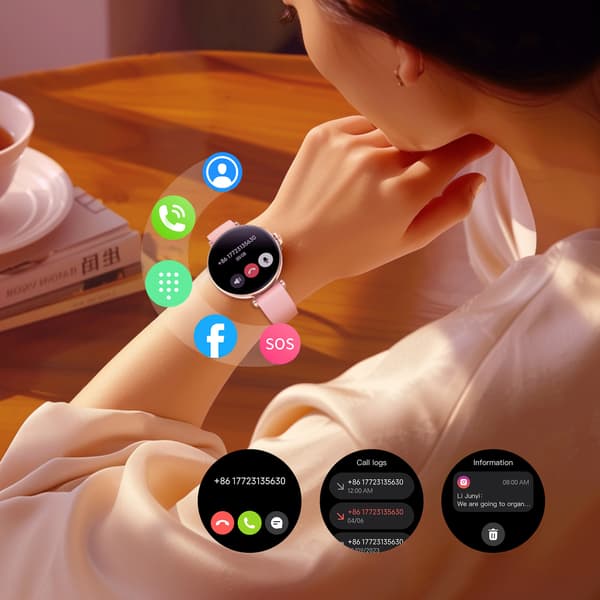 Smartklocka KIESLECT Pura Guld 1,19" AMOLED Bluetooth 5.2 IP68