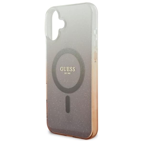 Guess IML Glitter Gradient MagSafe - iPhone 16 Plus-skal (brunt)
