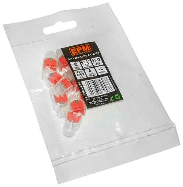 PIKALIITIN 4*0.5-2.5MM2 LÄPINÄKYVÄ/PUNAINEN 10 KPL - E-650-0240