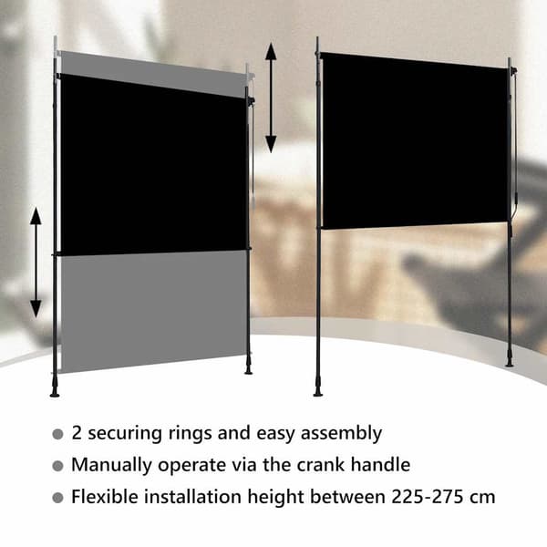 vidaXL Rullgardin, 200x270 cm, Antracit