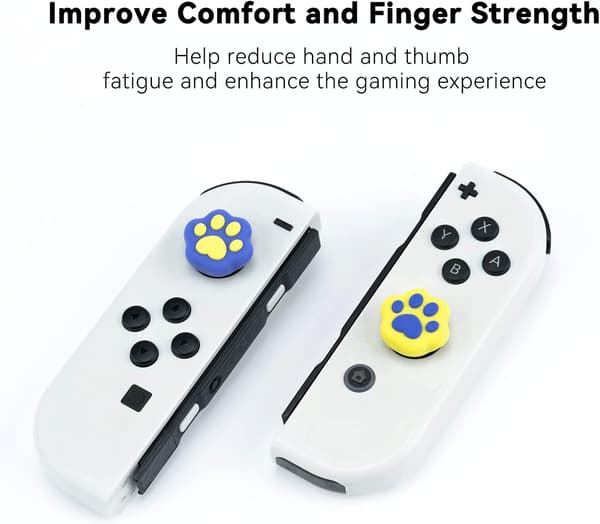 NINTENDO SWITCH LITE OLED-KNAPCOVERS, SILIKONE KATTEPOTER x4