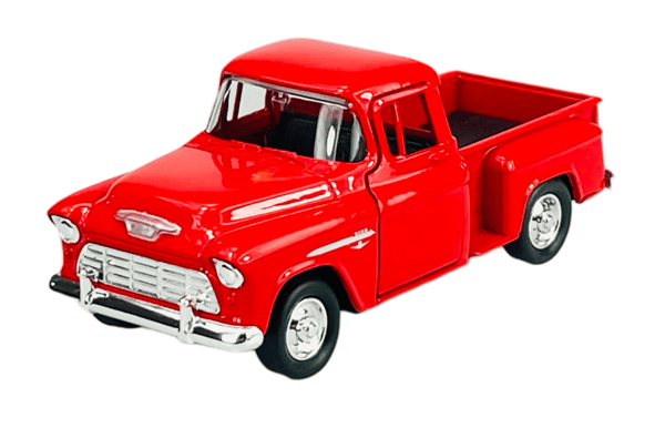 WELLY OLD TIMER 1955 CHEVROLET STEPSIDE PICK UP RØD 1:34 43749