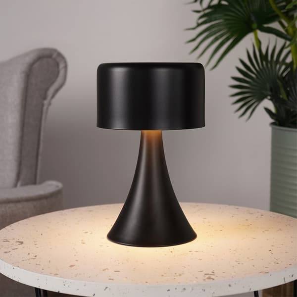 Natlampe LED metal sort trådløs 20,5 cm