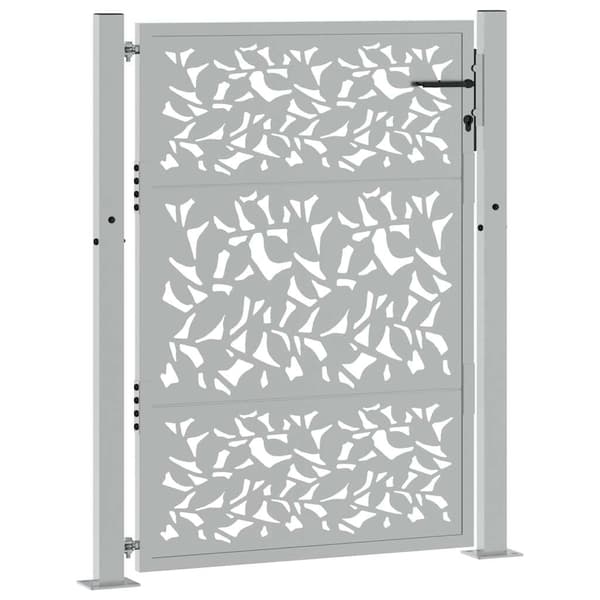 vidaXL havelåge 105x130 cm rustfrit stål med bladmønster