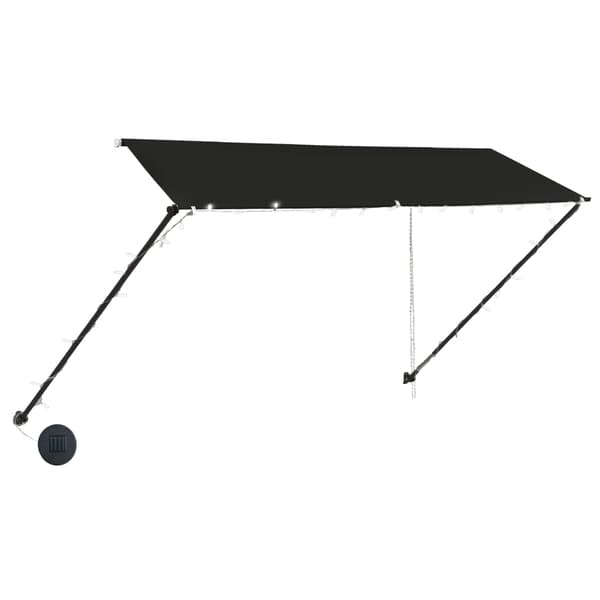 vidaXL Rullmarkis med LED, 300 x 150 cm, Antracit