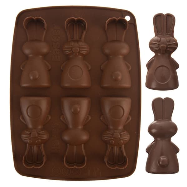 Brun silikoneform til kaninkage og praline