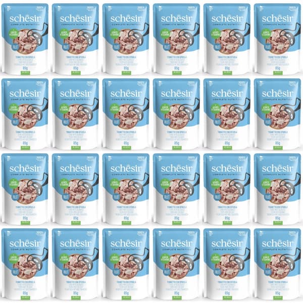 Schesir Adult Tun med Aborre vådfoder til katte 24x85g