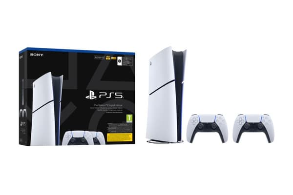Konsol PLAYSTATION 5 Slim Digital Edition 825GB E Chassis (CFI-2100) + Ekstra Dualsense-controller Hvid-sort