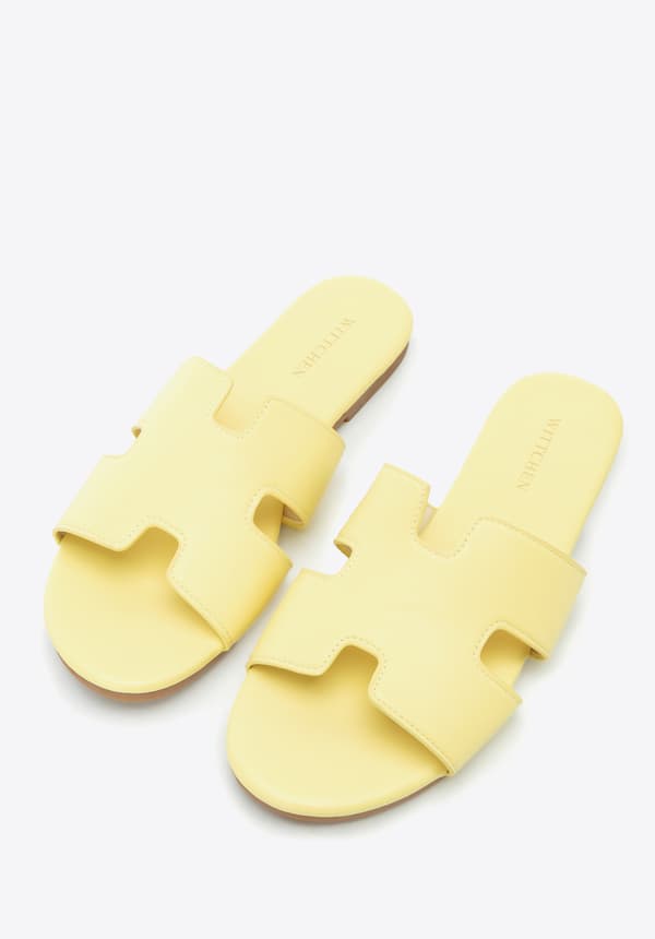 Wittchen Dam Gula Flipflops i Ekologiskt Läder