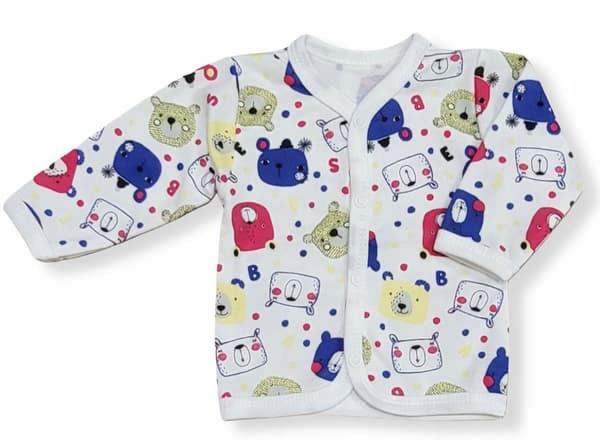 Kaftan kaftanik 56 skjortebluse uden knapper til nyfødte med bamser