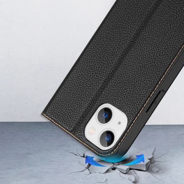 Dux Ducis Skin X2 cover til iPhone 14 Plus med magnetisk klap, sort