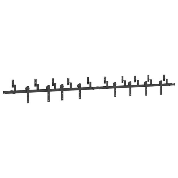 vidaXL Skjutdörrsinstallationssystem, 366 cm, Stål, Svart