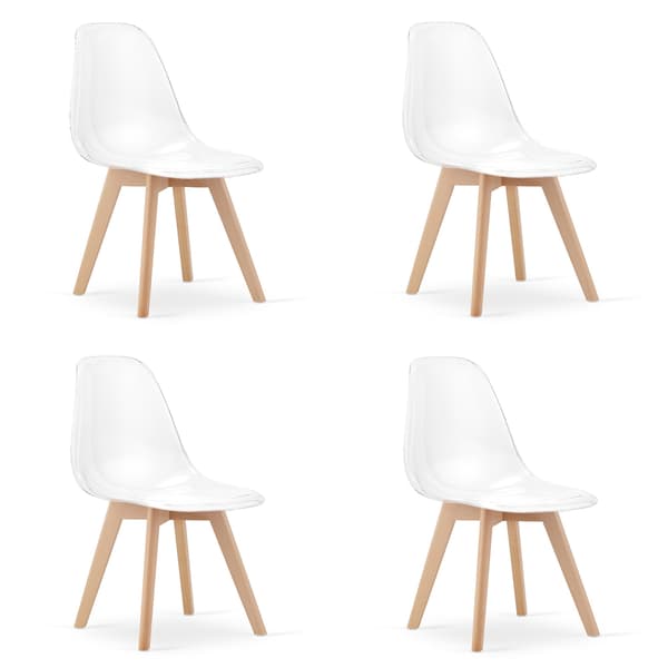 KITO stol transparent / naturlige ben x 4