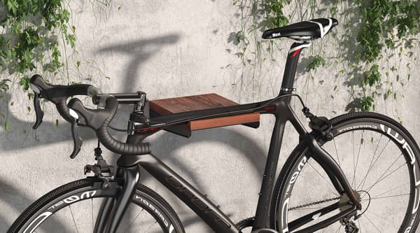 BIKETEC VÆGCYKELSTÅL, SORT, MED HYLDE