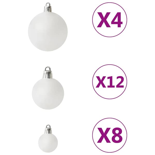 vidaXL 100-delars julgranskulor, vit