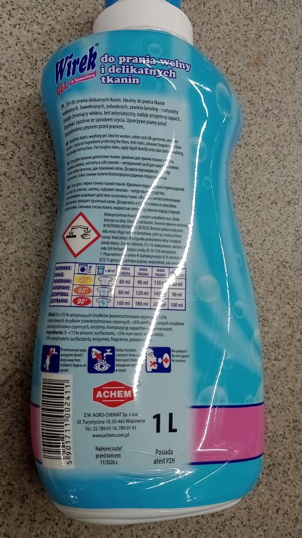 Wirek uldvaskegel med lanolin 1 l