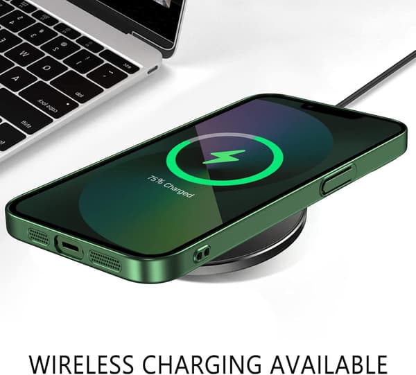 ETUI TIL APPLE IPHONE 13 TRANSPARENT GRØN RAMME HOLDBAR MASSIV