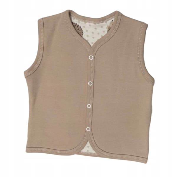 Baby bomullsväst 68 ärmlös jacka BEIGE