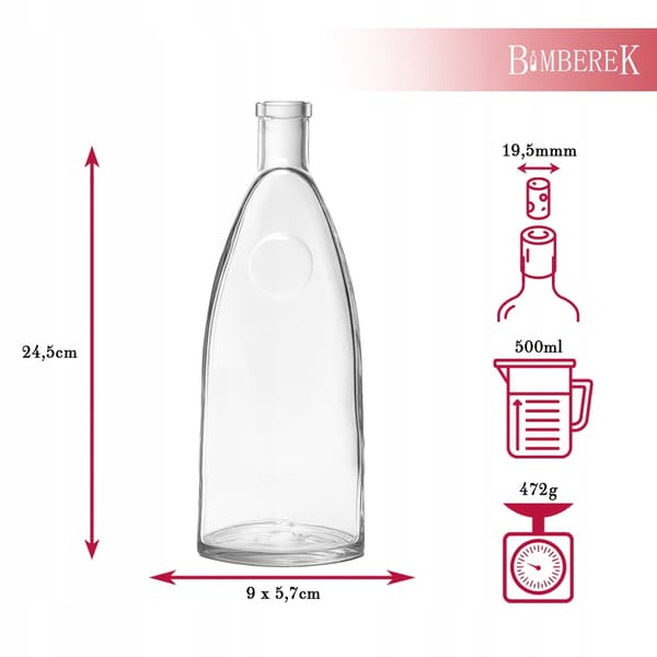 40x Glasflaskor Loft 500 ml För Vin, Likör, Alkohol, Juice 0,5l