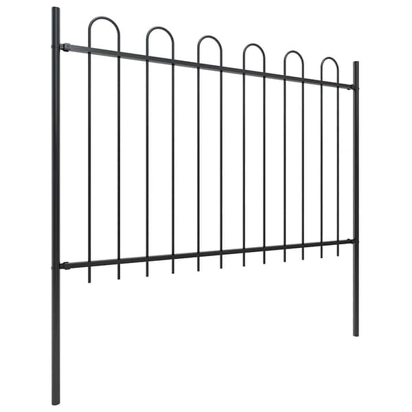 vidaXL havehegn med stålbøjle 181x120 cm, sort