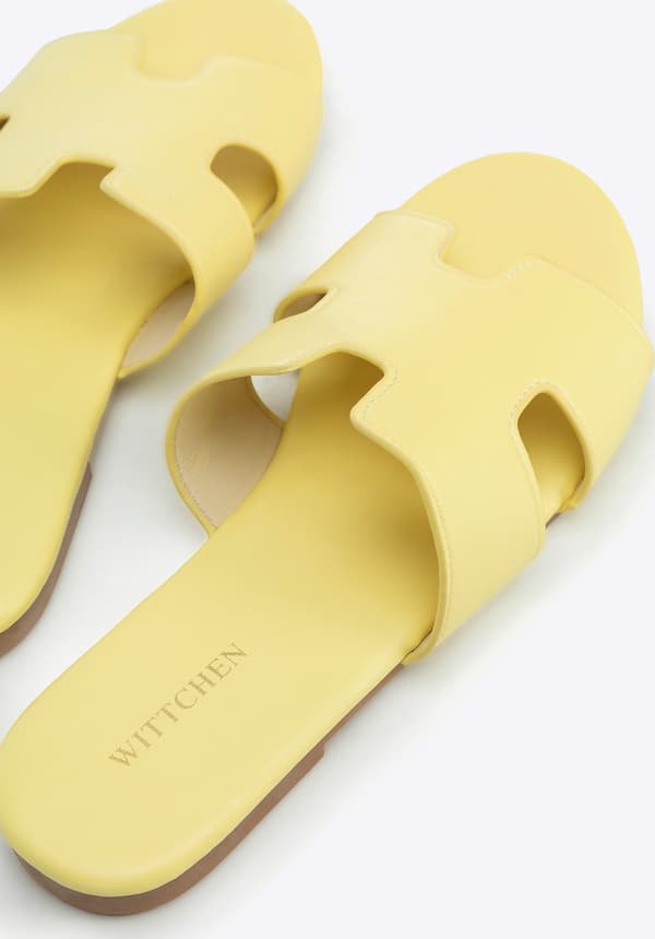 Wittchen dame gule flip-flops i økologisk læder