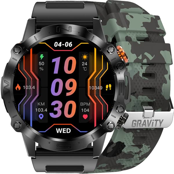 GRAVITY GT20-6 MIESTEN ÄLYKELLO - AMOLED, LISÄRANNEKE (sg024f)
