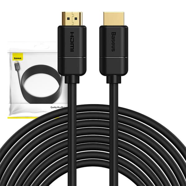 Baseus HDMI 2.0 Kabel, 4K 30Hz, 3D, HDR, 18Gbps, 8m (Sort)