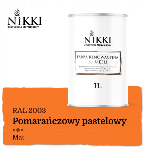 Maling til køkkenfronter pastelorange RAL2003 mat 1L