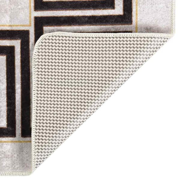 vidaXL vaskbart tæppe 80x150 cm lys beige skridsikkert