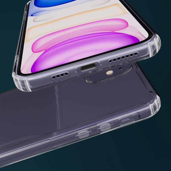 FODRAL TILL APPLE IPHONE 11 KLAR SILIKON MED SOLID BAKSIDA A2111