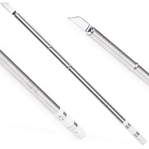 T12-K lodtip, 6,3 mm blad, med integreret varmer til T12 lodestation