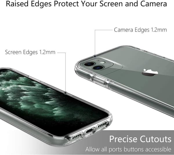 ETUI TIL APPLE IPHONE 11 PRO MAX SILIKONE KLAR + GRØNNE SIDER A2161