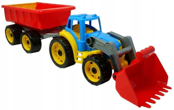 Stor traktor med släp och megagrävmaskin 64 cm 6221