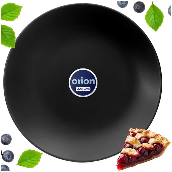 Keramisk svart desserttallrik 20,5 cm