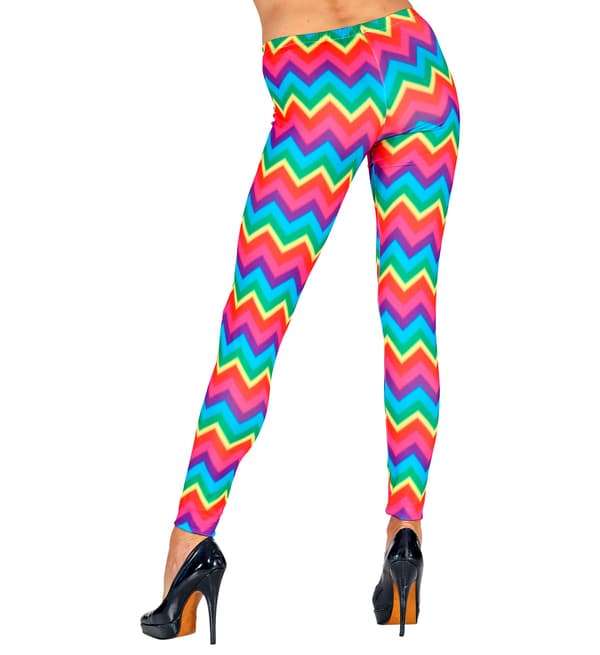 Leggingsit Värikkäät Neon-Disco 90s S/M
