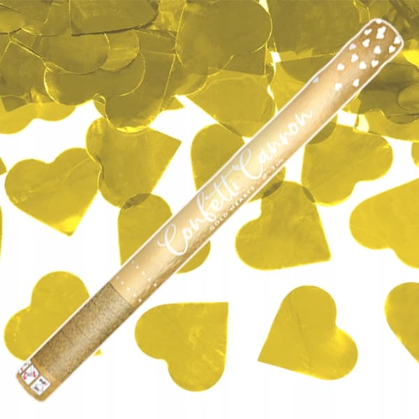 Rör med hjärtan, guld, 60 cm 1 st.